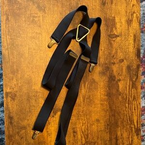 Black and Gold Men's Suspenders Large Size